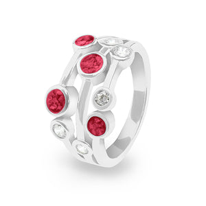 EverWith Ladies Droplets Memorial Ashes Ring with Fine Crystals - EverWith Memorial Jewellery - Trade