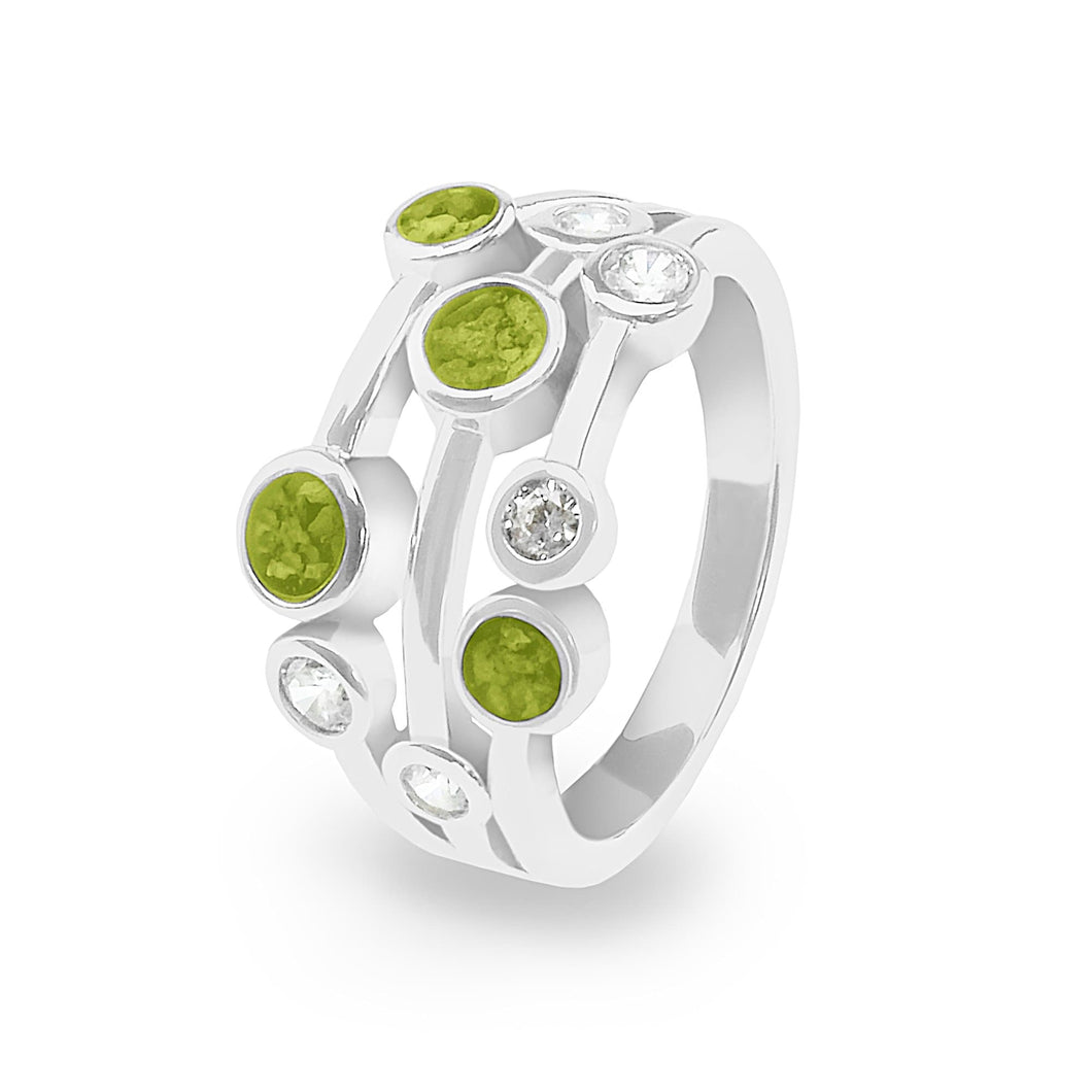 EverWith Ladies Droplets Memorial Ashes Ring with Fine Crystals - EverWith Memorial Jewellery - Trade