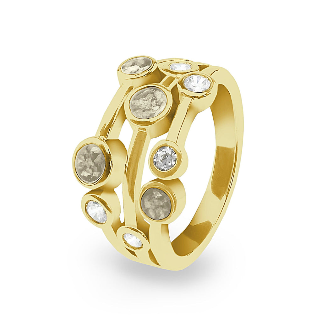 EverWith Ladies Droplets Memorial Ashes Ring with Fine Crystals - EverWith Memorial Jewellery - Trade