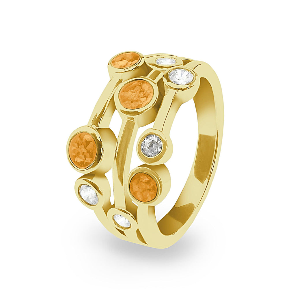 EverWith Ladies Droplets Memorial Ashes Ring with Fine Crystals - EverWith Memorial Jewellery - Trade