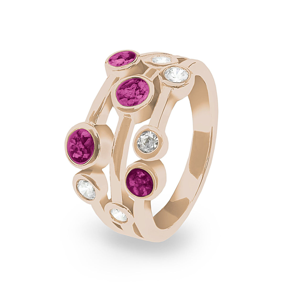 Load image into Gallery viewer, EverWith Ladies Droplets Memorial Ashes Ring with Fine Crystals - EverWith Memorial Jewellery - Trade