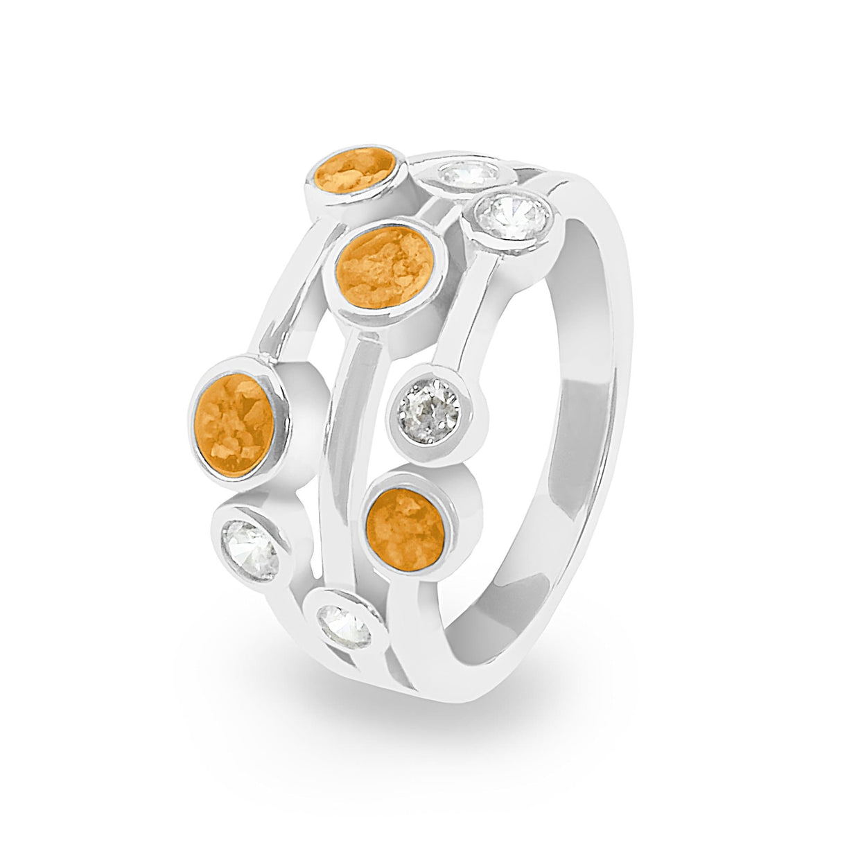 Load image into Gallery viewer, EverWith Ladies Droplets Memorial Ashes Ring with Fine Crystals - EverWith Memorial Jewellery - Trade