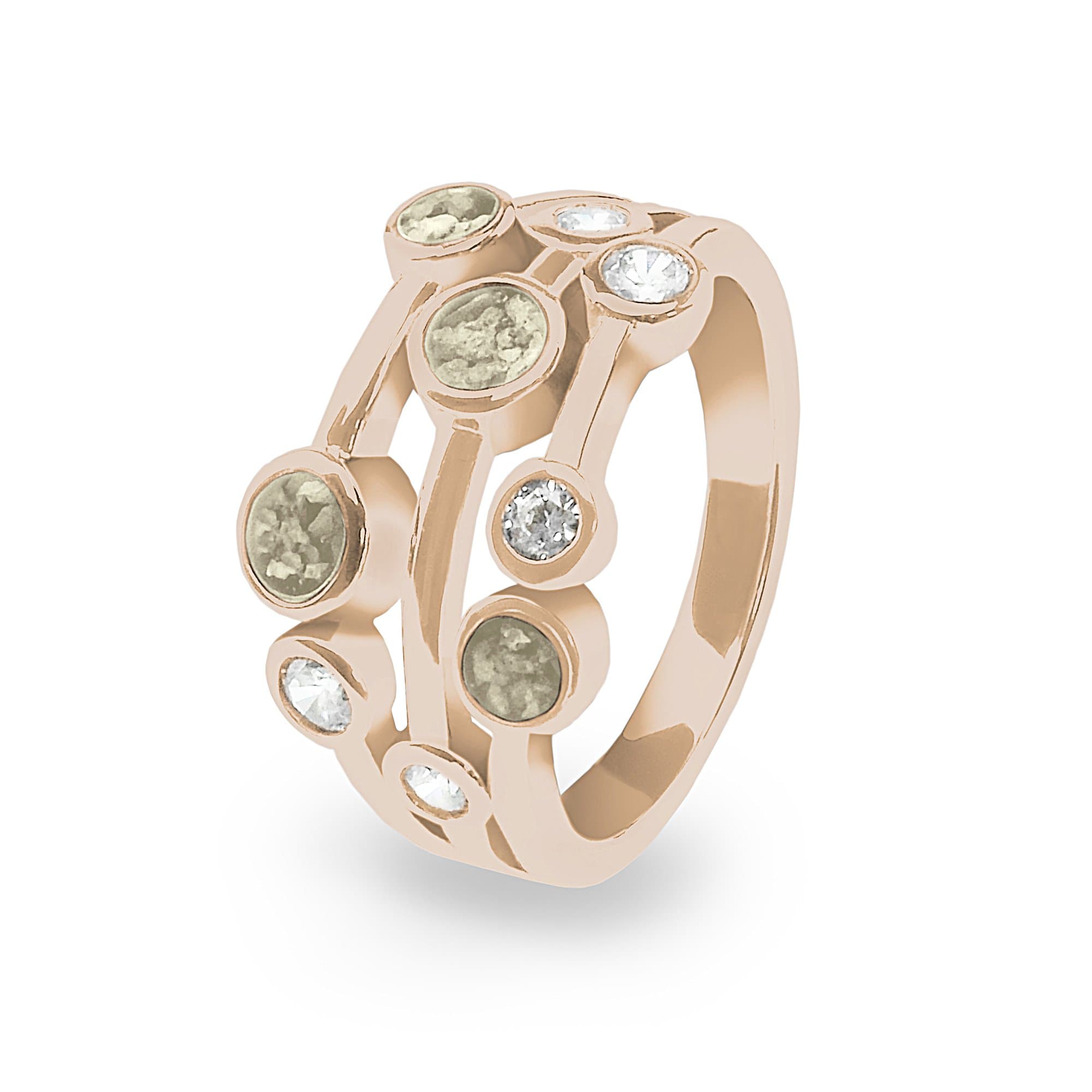 EverWith Ladies Droplets Memorial Ashes Ring with Fine Crystals - EverWith Memorial Jewellery - Trade