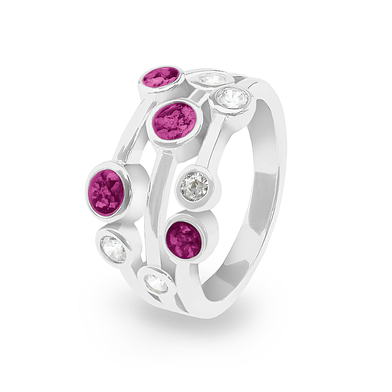 Load image into Gallery viewer, EverWith Ladies Droplets Memorial Ashes Ring with Fine Crystals - EverWith Memorial Jewellery - Trade