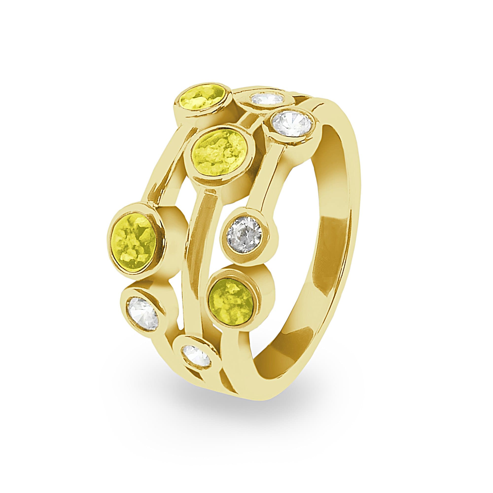 EverWith Ladies Droplets Memorial Ashes Ring with Fine Crystals - EverWith Memorial Jewellery - Trade