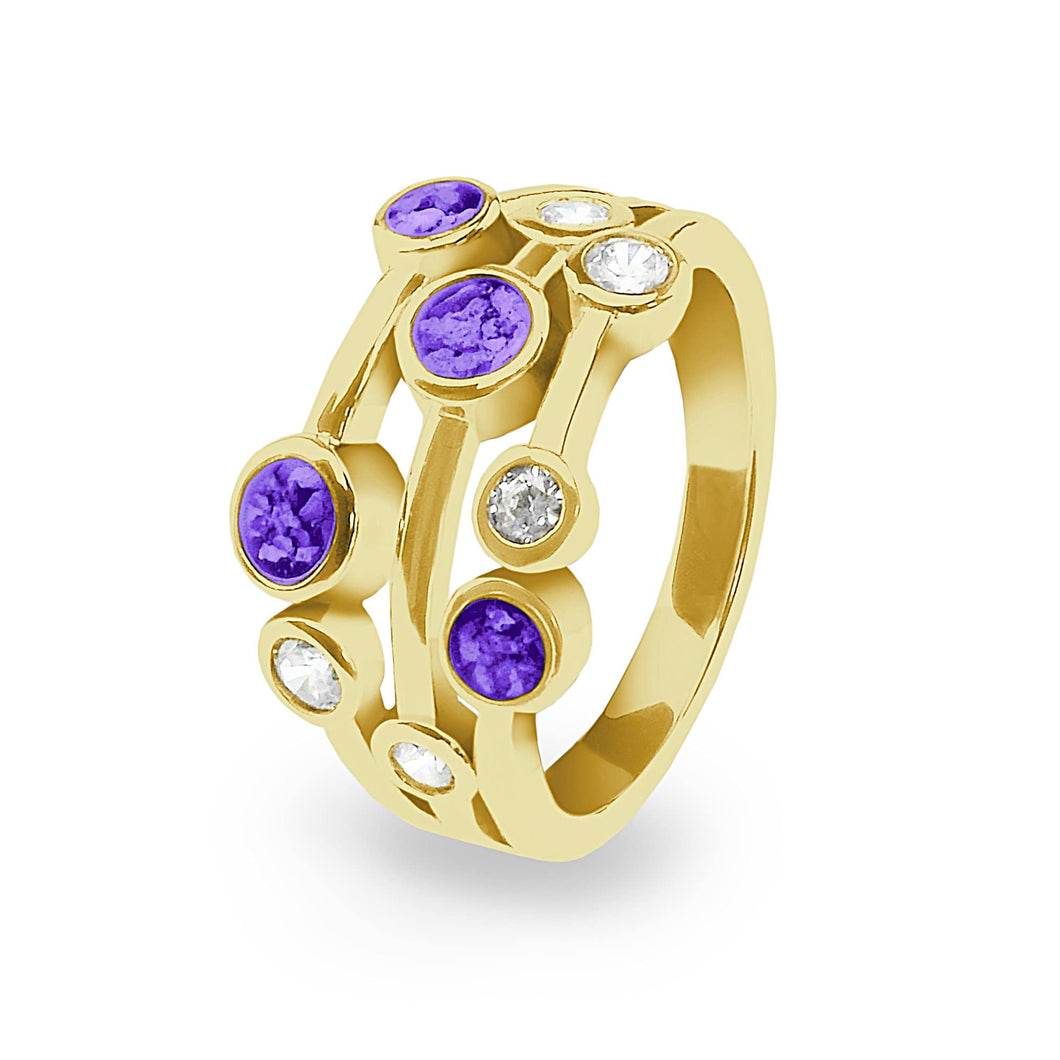 EverWith Ladies Droplets Memorial Ashes Ring with Fine Crystals - EverWith Memorial Jewellery - Trade