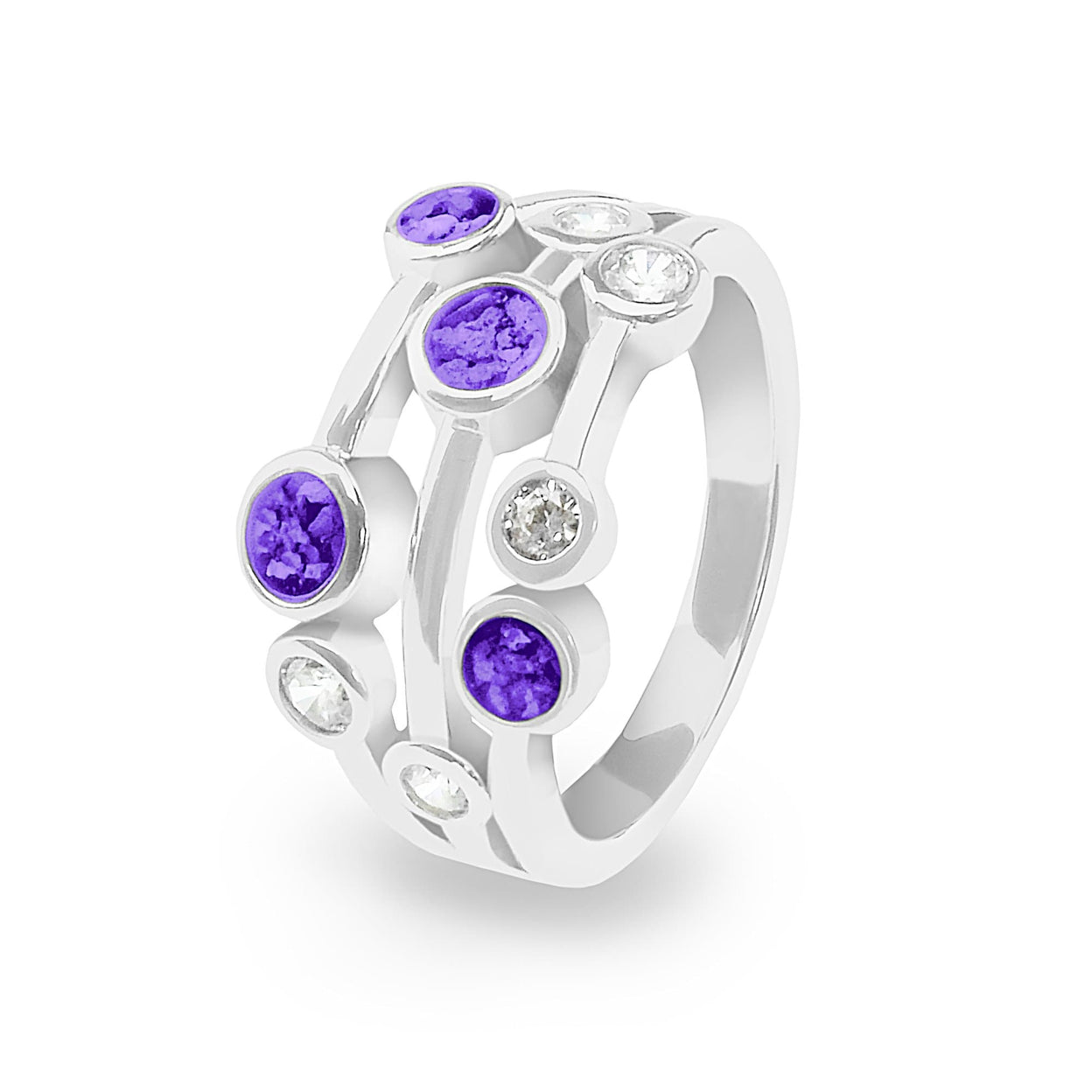 Load image into Gallery viewer, EverWith Ladies Droplets Memorial Ashes Ring with Fine Crystals - EverWith Memorial Jewellery - Trade