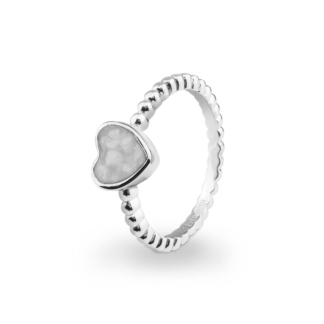 EverWith Ladies Heart Bubble Band Memorial Ashes Ring - EverWith Memorial Jewellery - Trade