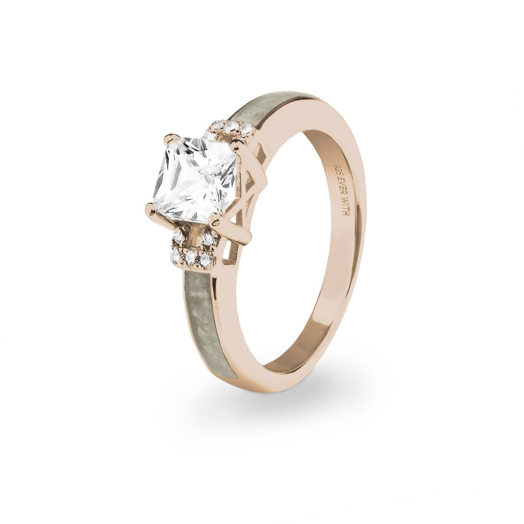 EverWith Ladies Honour Memorial Ashes Ring with Fine Crystals - EverWith Memorial Jewellery - Trade