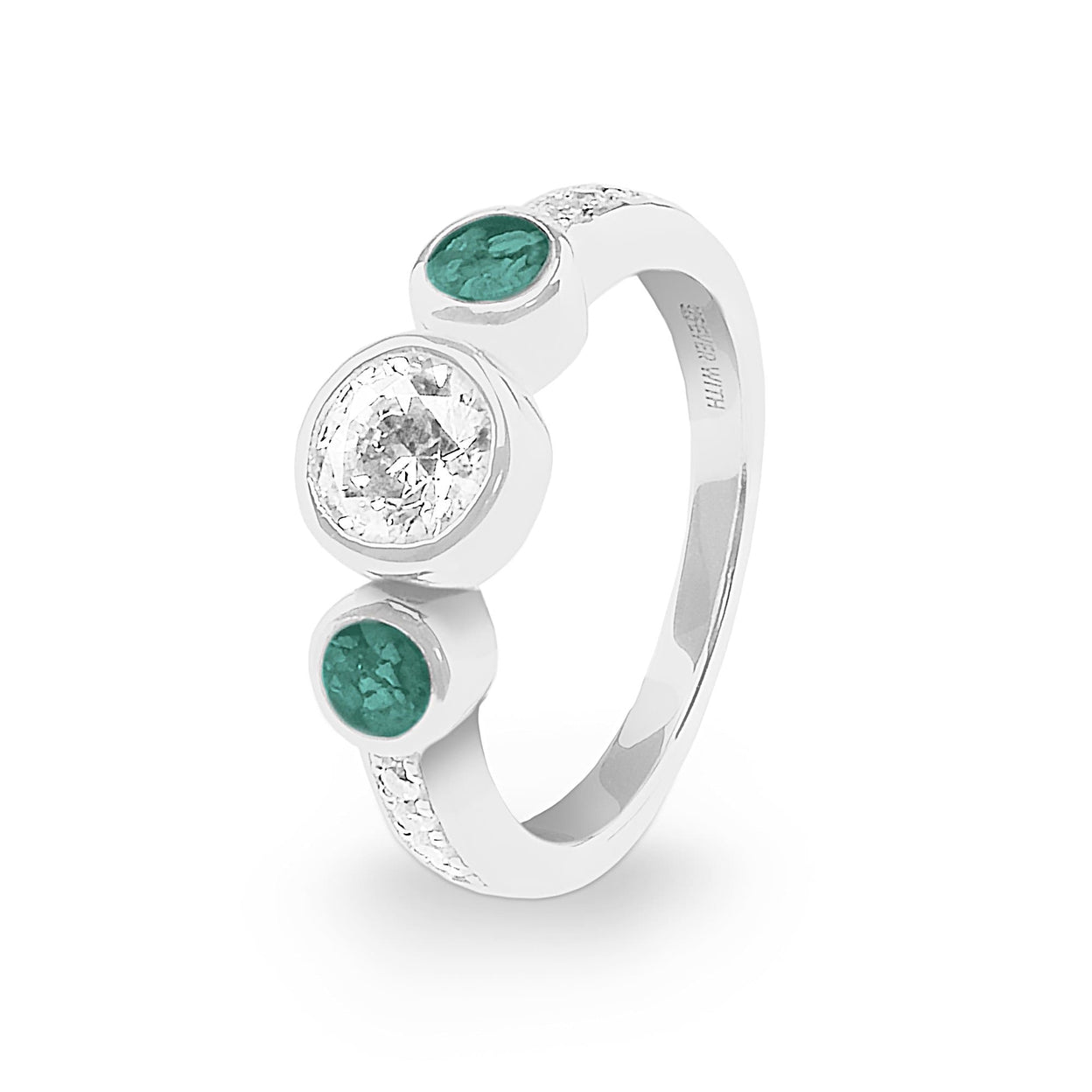 Load image into Gallery viewer, EverWith Ladies Jewel Memorial Ashes Ring with Fine Crystal - EverWith Memorial Jewellery - Trade