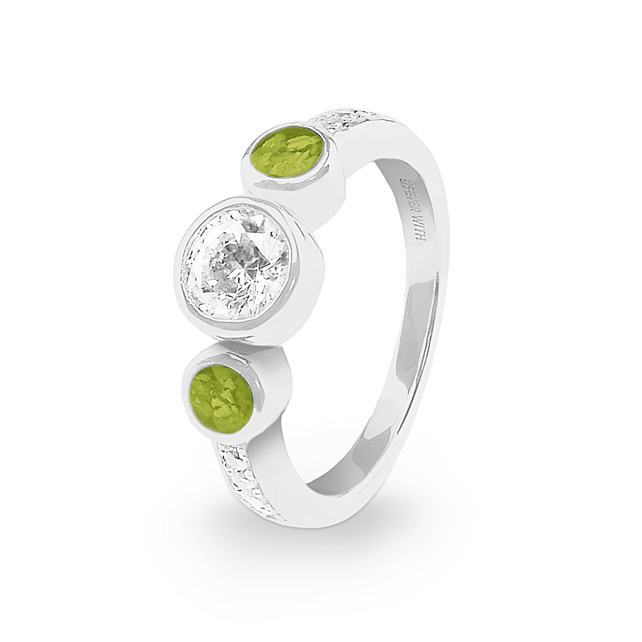 Load image into Gallery viewer, EverWith Ladies Jewel Memorial Ashes Ring with Fine Crystal - EverWith Memorial Jewellery - Trade