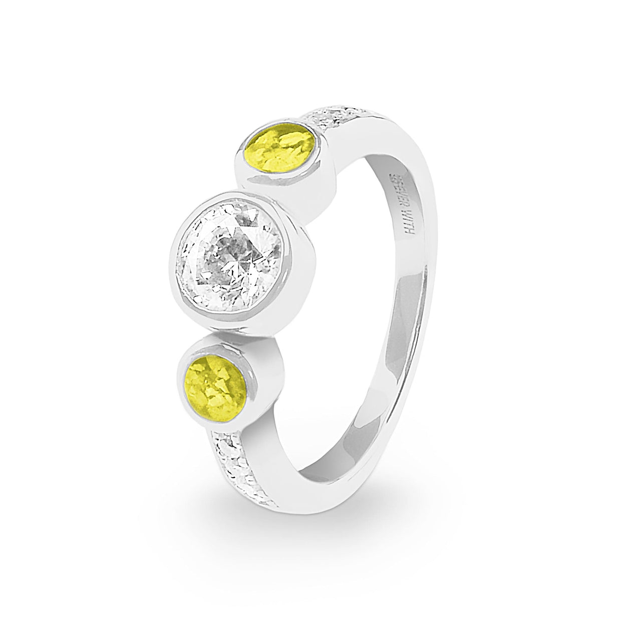 Load image into Gallery viewer, EverWith Ladies Jewel Memorial Ashes Ring with Fine Crystal - EverWith Memorial Jewellery - Trade