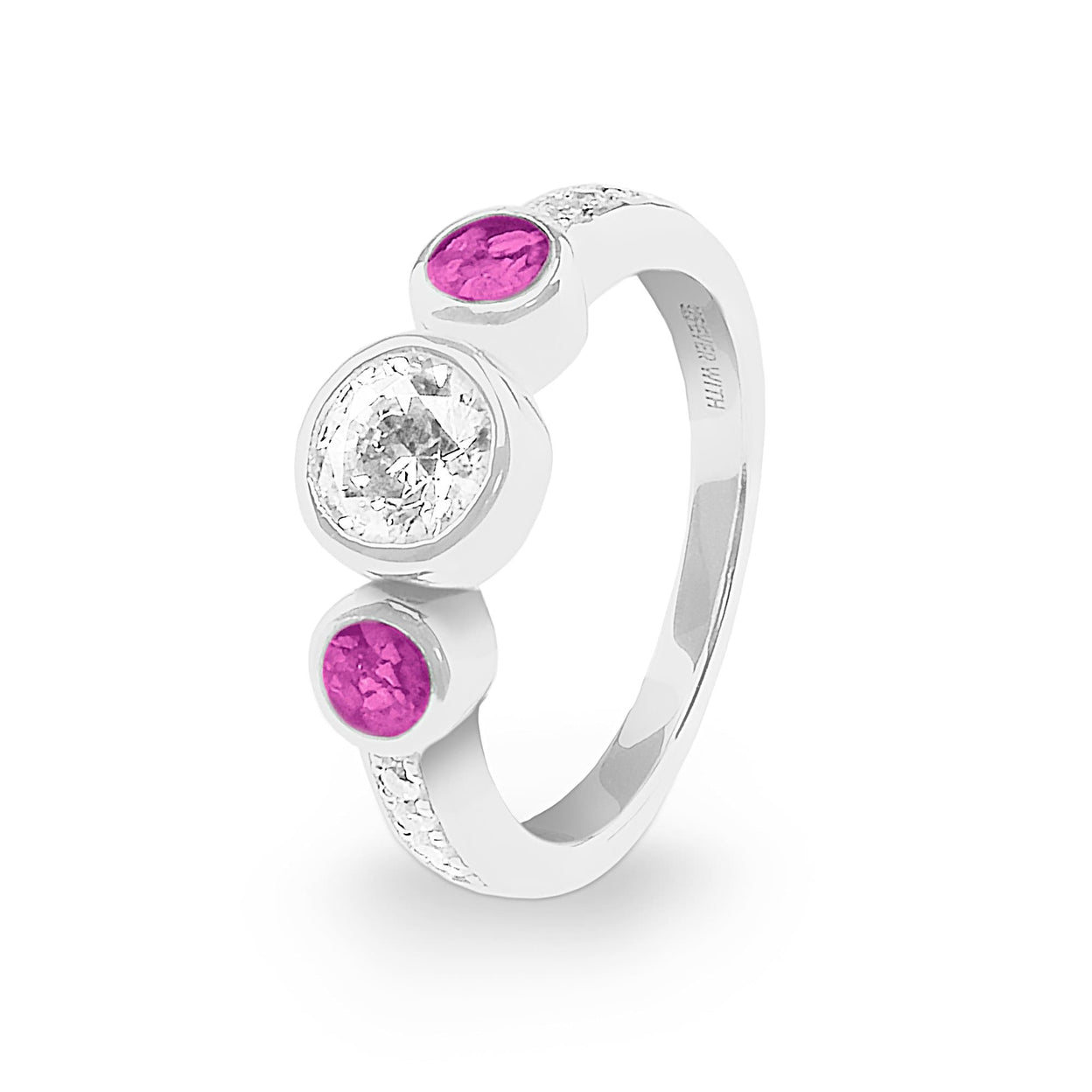 Load image into Gallery viewer, EverWith Ladies Jewel Memorial Ashes Ring with Fine Crystal - EverWith Memorial Jewellery - Trade
