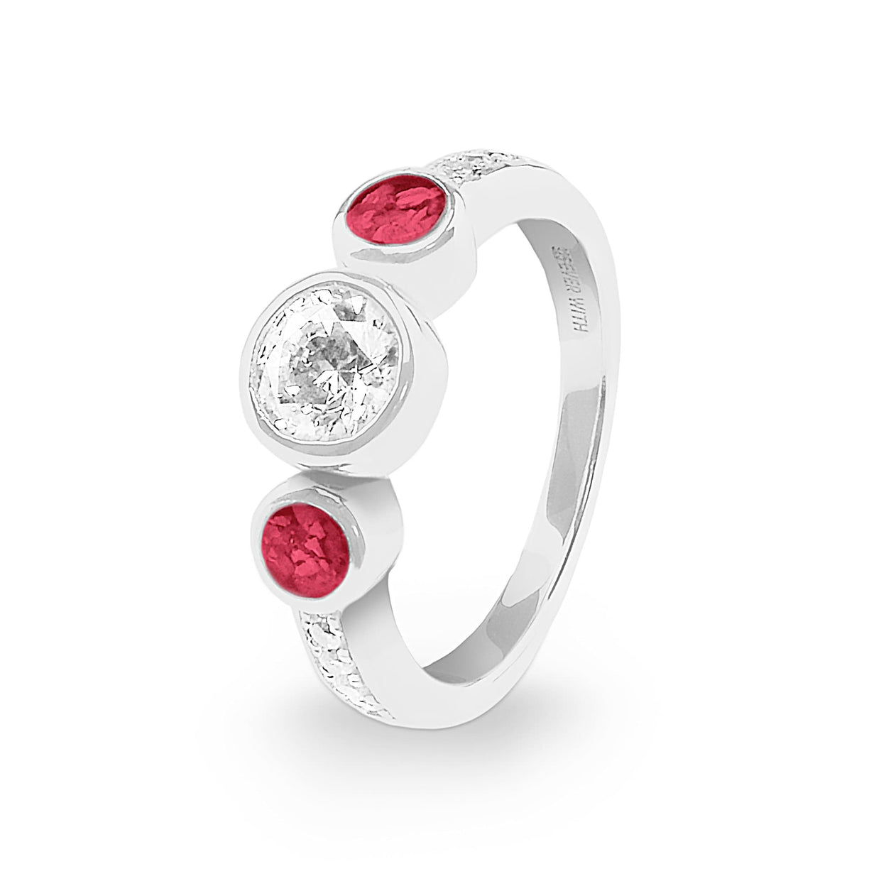 Load image into Gallery viewer, EverWith Ladies Jewel Memorial Ashes Ring with Fine Crystal - EverWith Memorial Jewellery - Trade