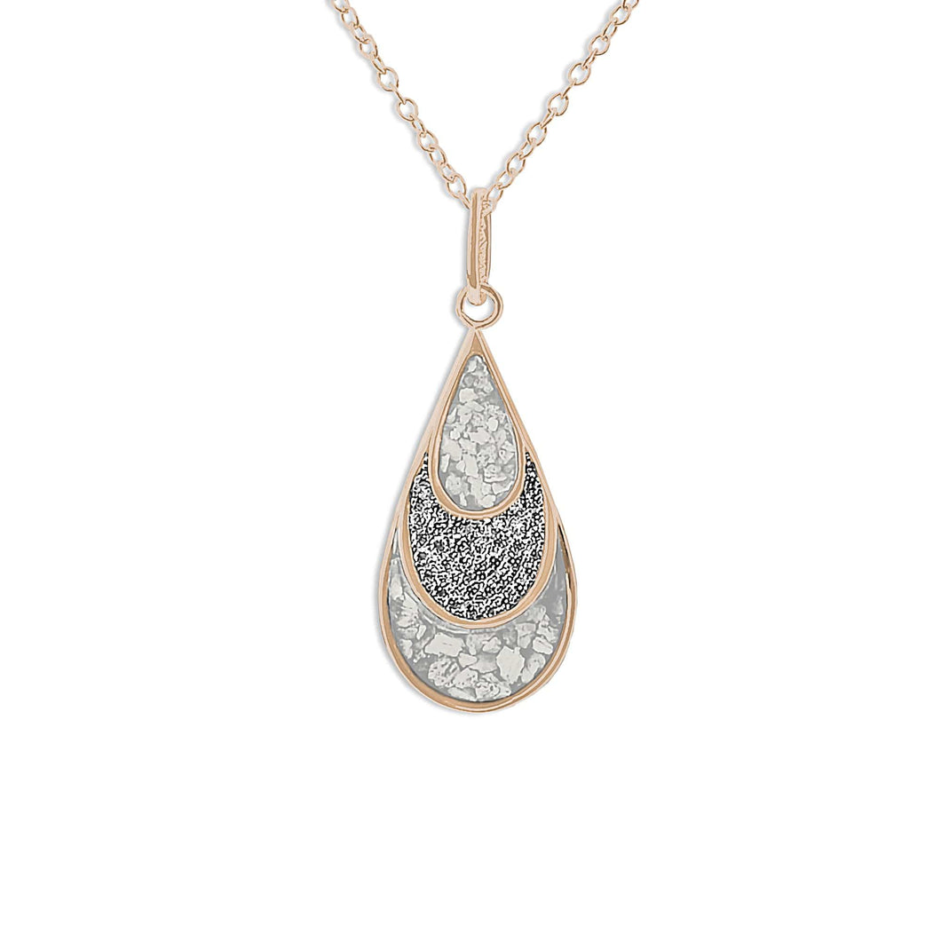 EverWith Ladies Layered Teardrop Memorial Ashes Pendant with Fine Crystals - EverWith Memorial Jewellery - Trade