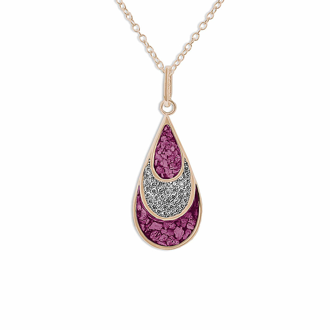 EverWith Ladies Layered Teardrop Memorial Ashes Pendant with Fine Crystals - EverWith Memorial Jewellery - Trade