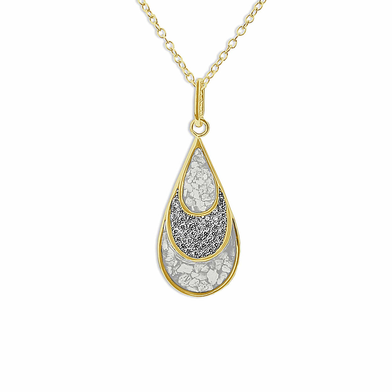 Load image into Gallery viewer, EverWith Ladies Layered Teardrop Memorial Ashes Pendant with Fine Crystals - EverWith Memorial Jewellery - Trade