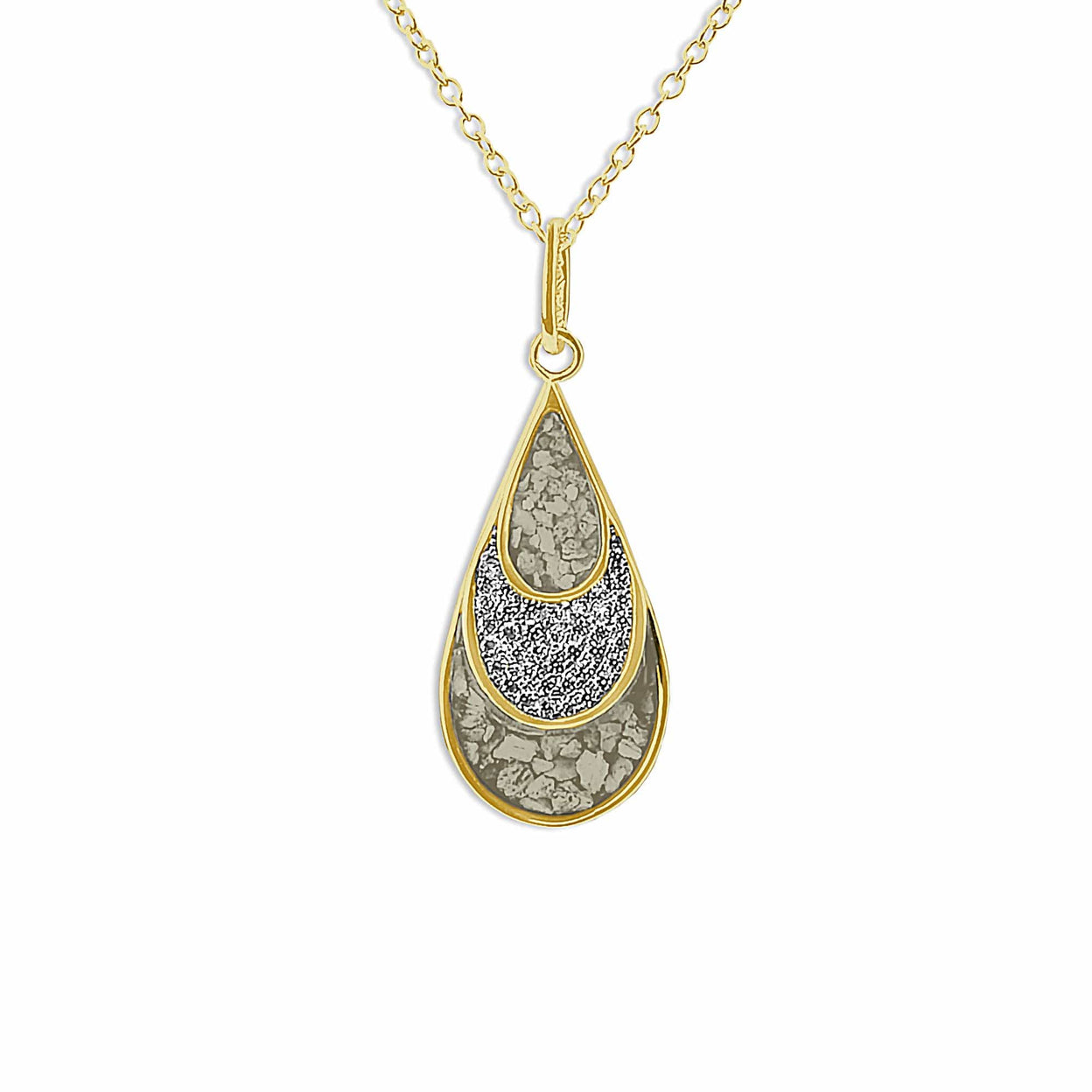 Load image into Gallery viewer, EverWith Ladies Layered Teardrop Memorial Ashes Pendant with Fine Crystals - EverWith Memorial Jewellery - Trade