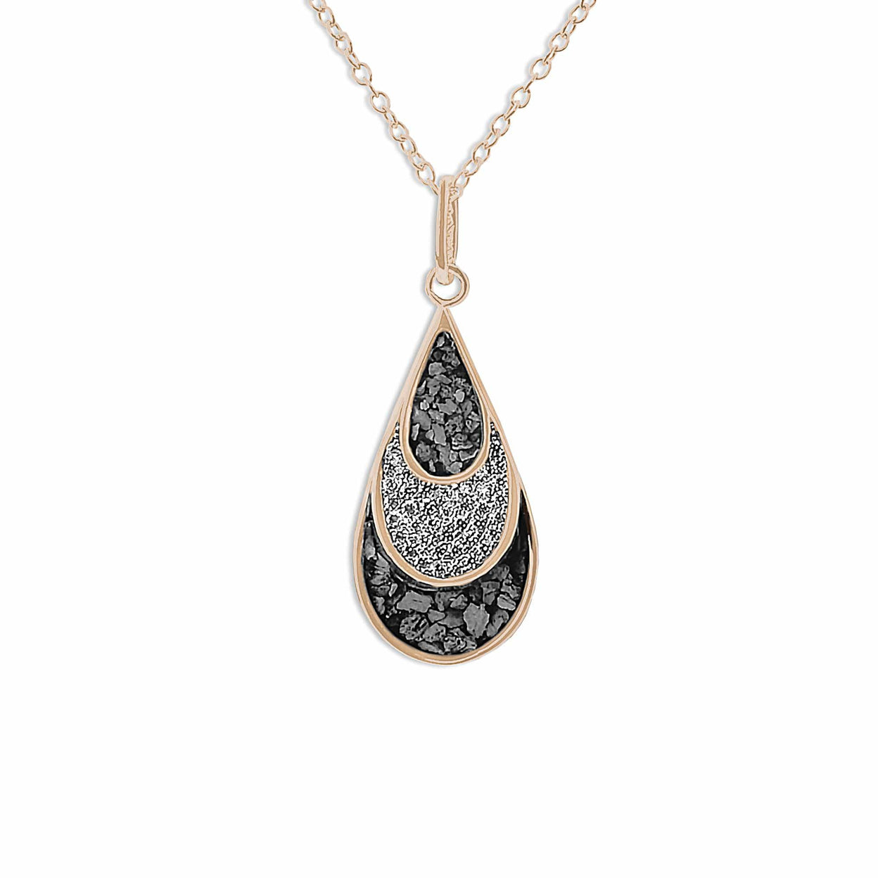 Load image into Gallery viewer, EverWith Ladies Layered Teardrop Memorial Ashes Pendant with Fine Crystals - EverWith Memorial Jewellery - Trade