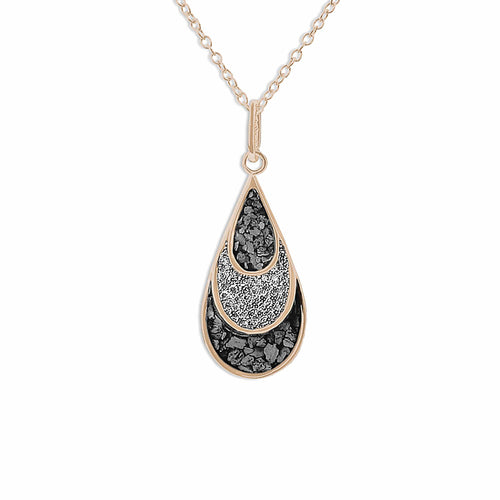 EverWith Ladies Layered Teardrop Memorial Ashes Pendant with Fine Crystals - EverWith Memorial Jewellery - Trade