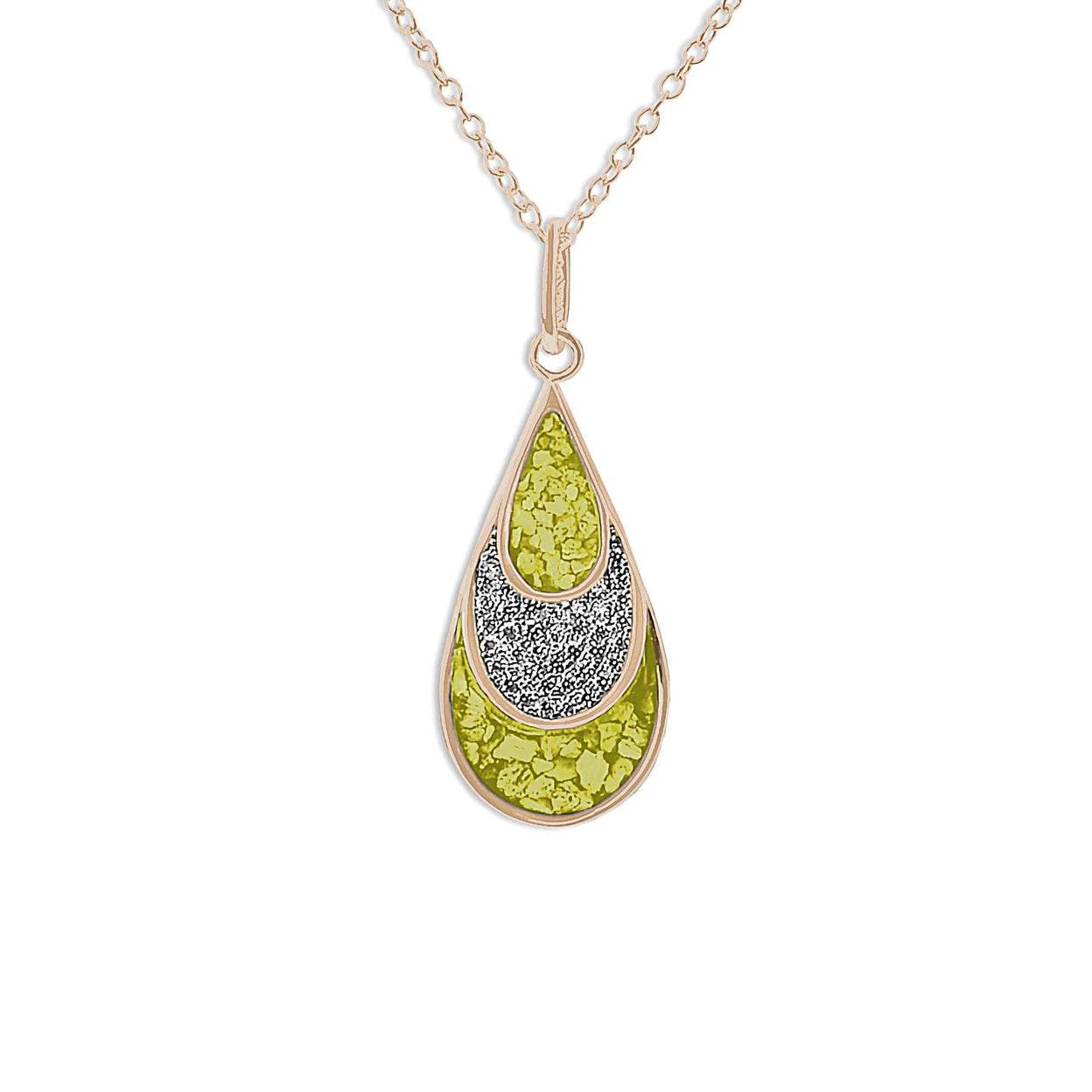 Load image into Gallery viewer, EverWith Ladies Layered Teardrop Memorial Ashes Pendant with Fine Crystals - EverWith Memorial Jewellery - Trade