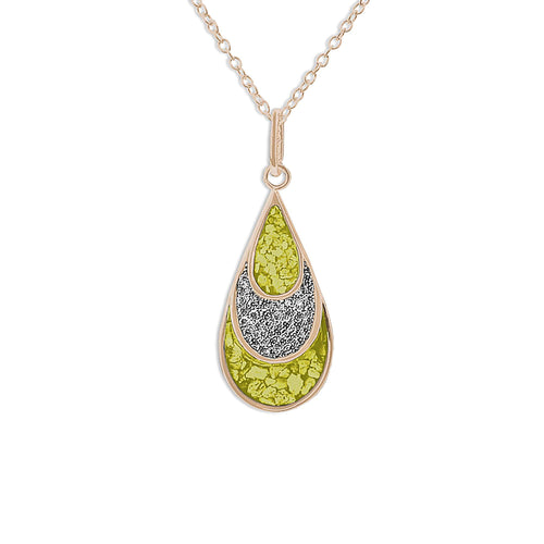 EverWith Ladies Layered Teardrop Memorial Ashes Pendant with Fine Crystals - EverWith Memorial Jewellery - Trade