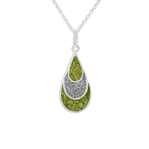 EverWith Ladies Layered Teardrop Memorial Ashes Pendant with Fine Crystals - EverWith Memorial Jewellery - Trade