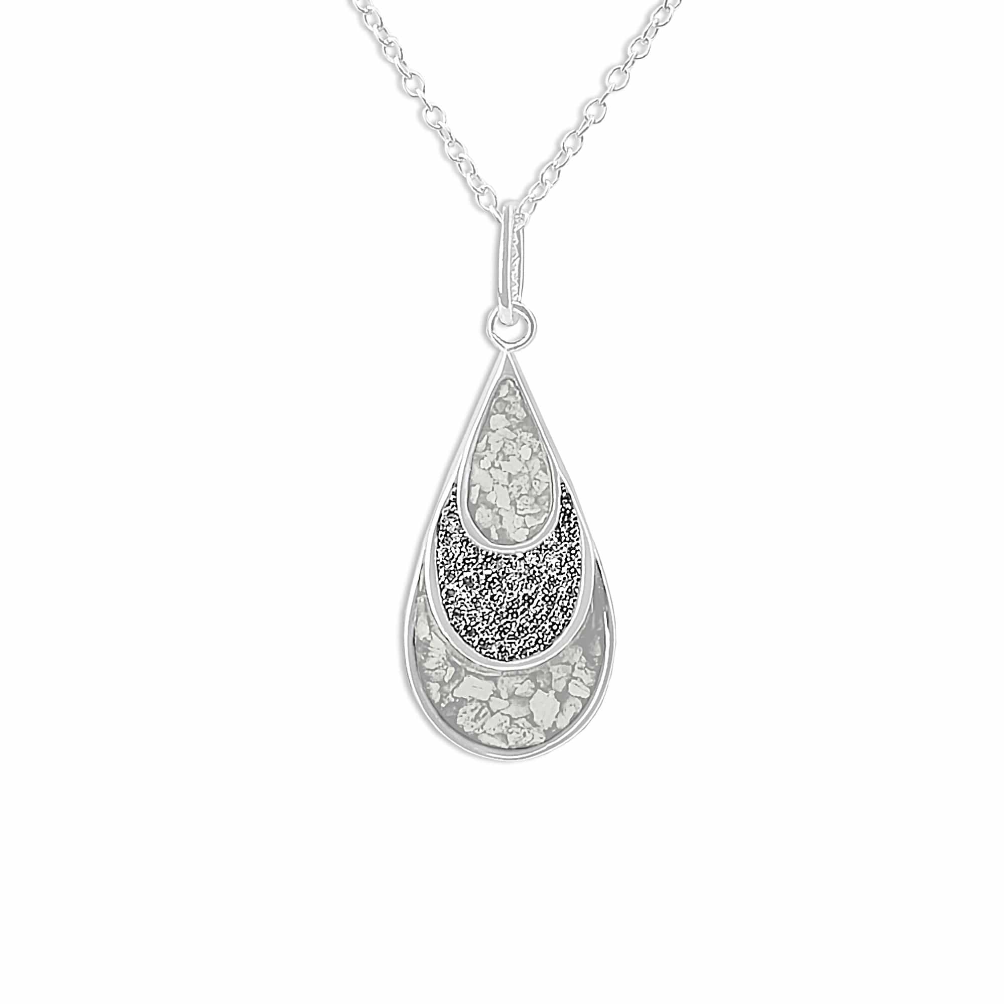 EverWith Ladies Layered Teardrop Memorial Ashes Pendant with Fine Crystals - EverWith Memorial Jewellery - Trade