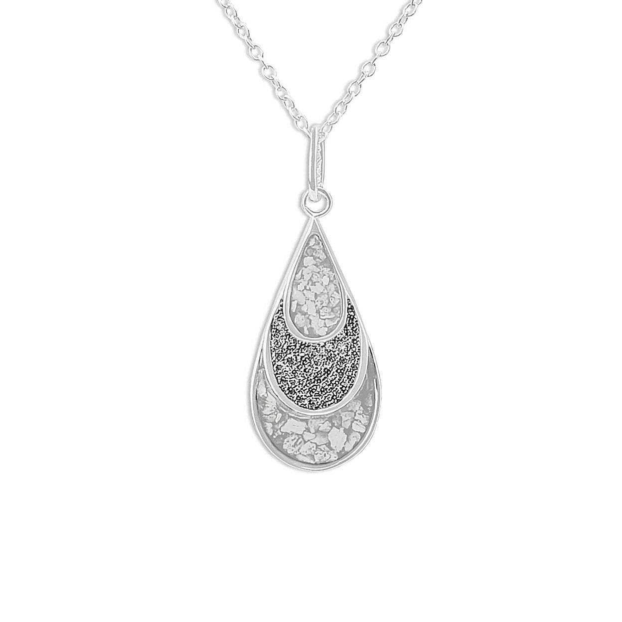 Load image into Gallery viewer, EverWith Ladies Layered Teardrop Memorial Ashes Pendant with Fine Crystals - EverWith Memorial Jewellery - Trade