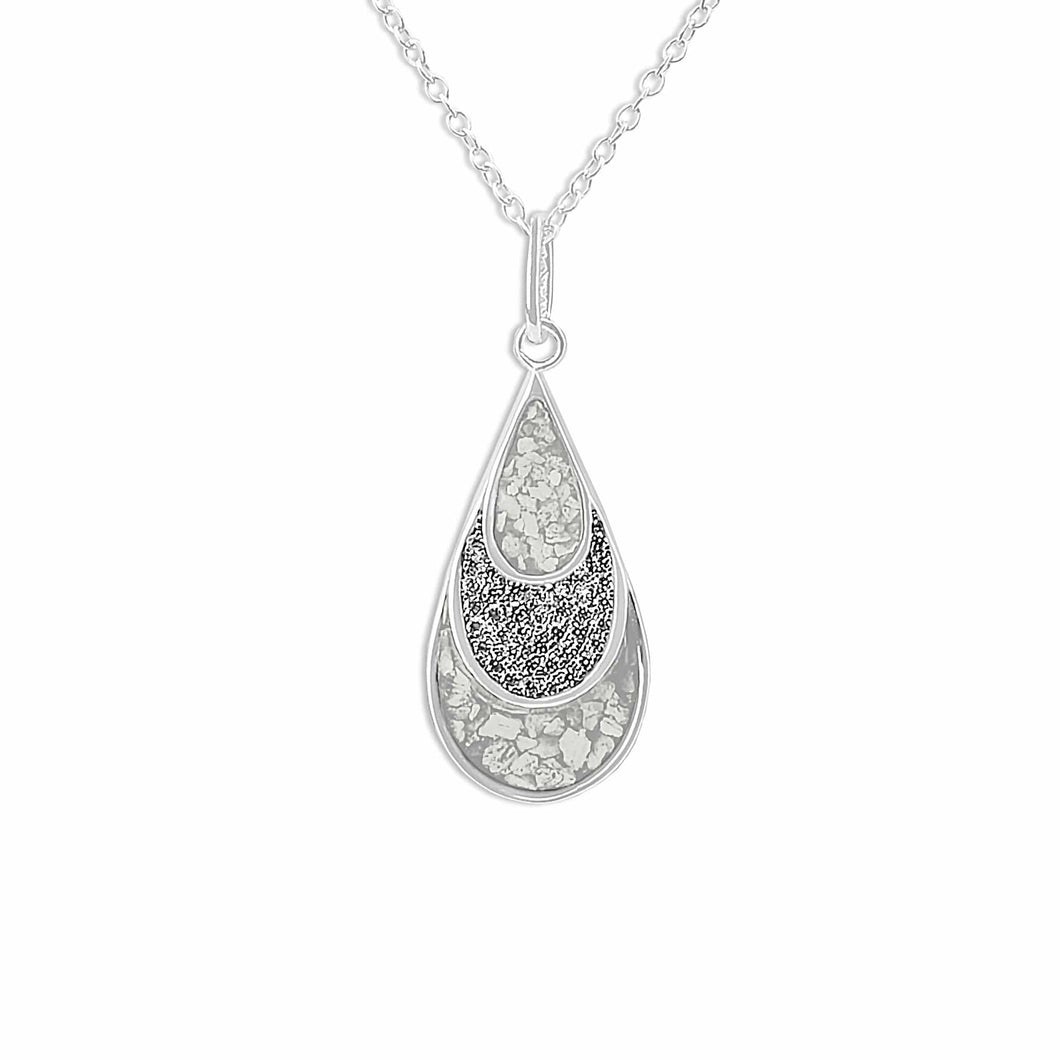 EverWith Ladies Layered Teardrop Memorial Ashes Pendant with Fine Crystals - EverWith Memorial Jewellery - Trade