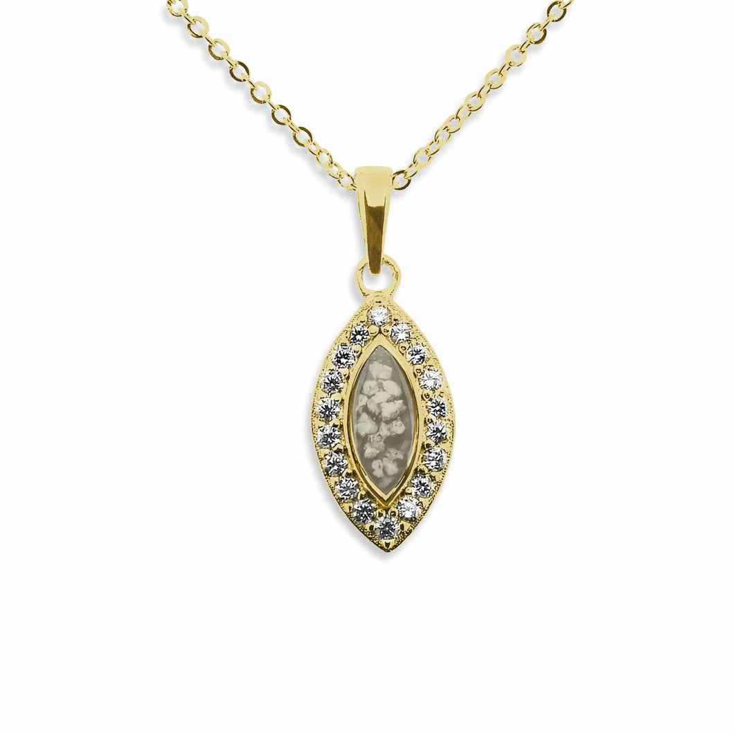 EverWith Ladies Marquise Memorial Ashes Pendant with Fine Crystals - EverWith Memorial Jewellery - Trade