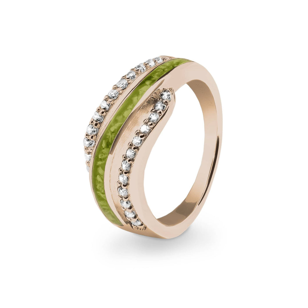 EverWith Ladies Oceans Memorial Ashes Ring with Fine Crystals - EverWith Memorial Jewellery - Trade