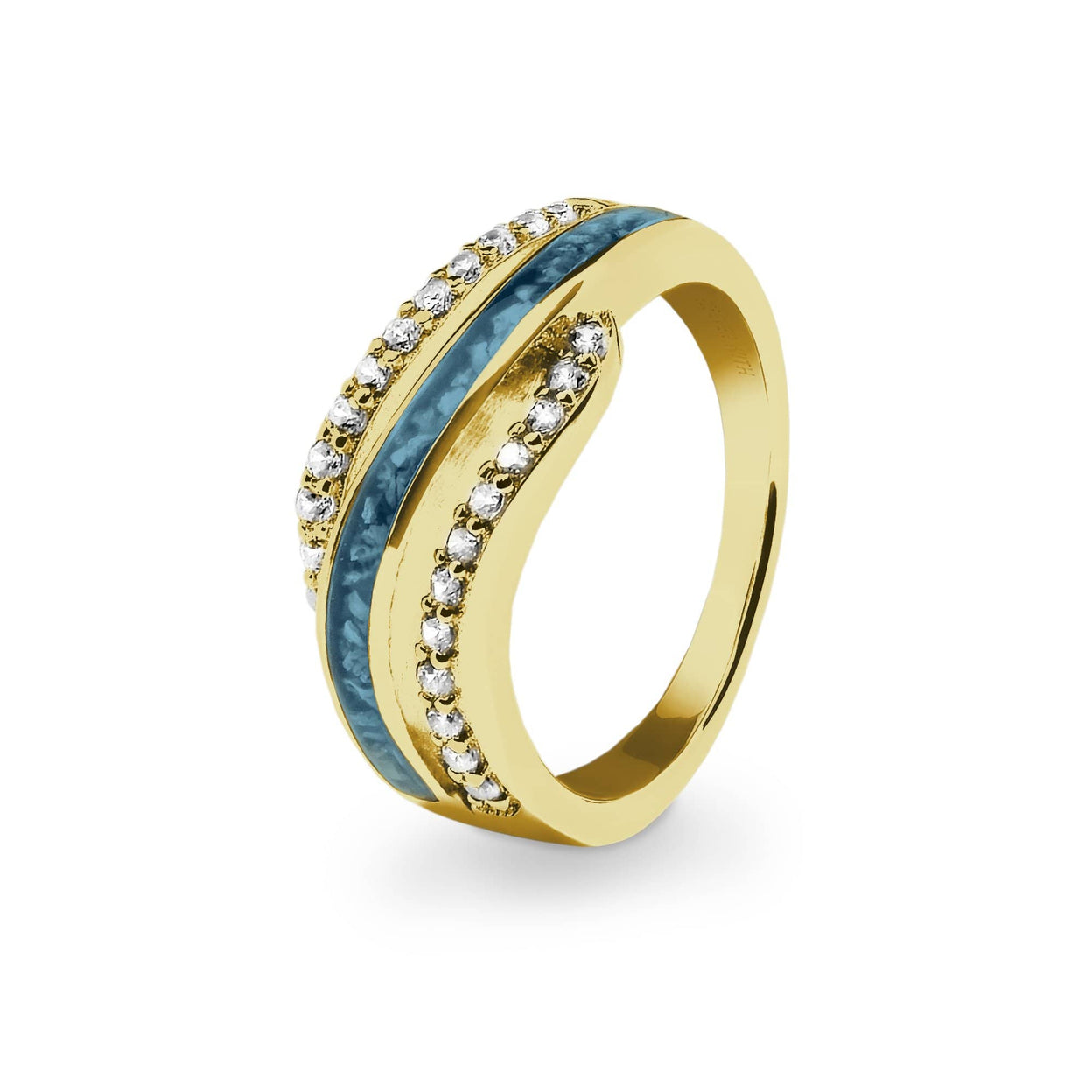 Load image into Gallery viewer, EverWith Ladies Oceans Memorial Ashes Ring with Fine Crystals - EverWith Memorial Jewellery - Trade