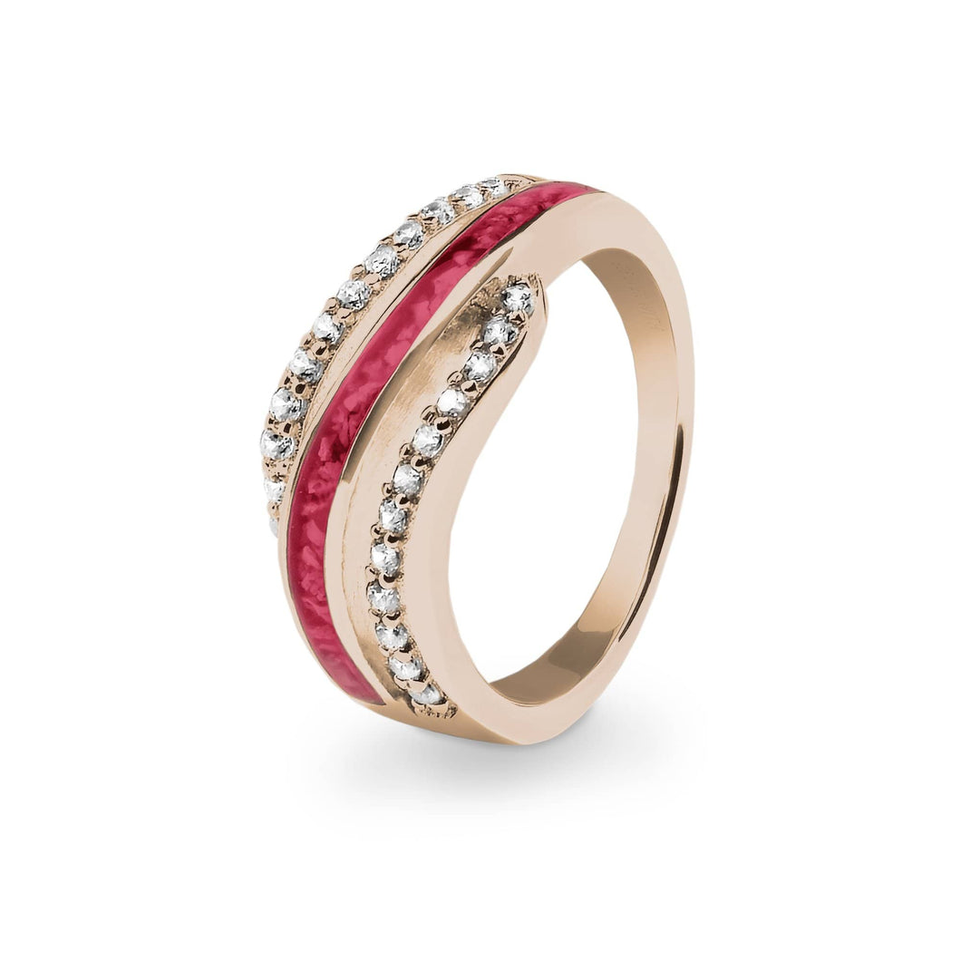 EverWith Ladies Oceans Memorial Ashes Ring with Fine Crystals - EverWith Memorial Jewellery - Trade