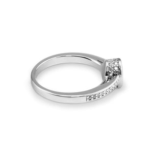 EverWith Ladies Oval Halo Memorial Ashes Ring with Fine Crystals - EverWith Memorial Jewellery - Trade