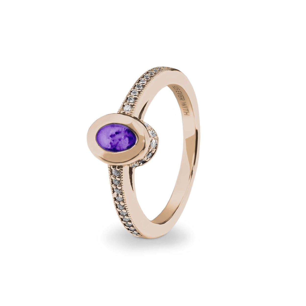 Load image into Gallery viewer, EverWith Ladies Oval Halo Memorial Ashes Ring with Fine Crystals - EverWith Memorial Jewellery - Trade