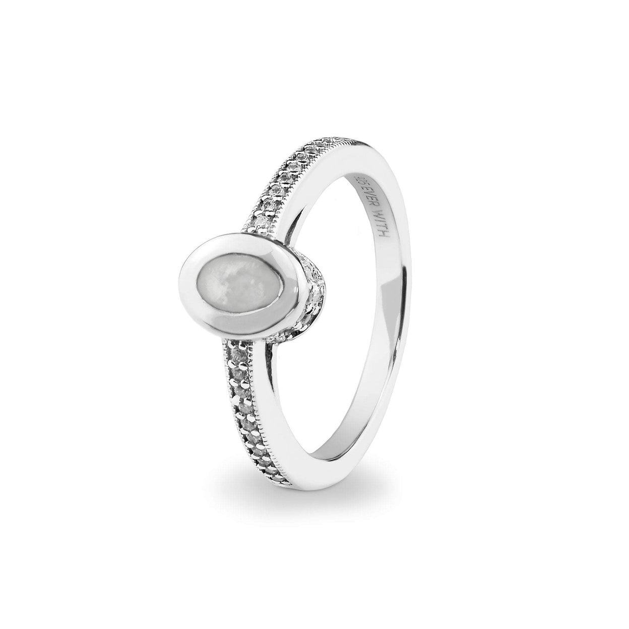 Load image into Gallery viewer, EverWith Ladies Oval Halo Memorial Ashes Ring with Fine Crystals - EverWith Memorial Jewellery - Trade