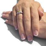 EverWith Ladies Oval Halo Memorial Ashes Ring with Fine Crystals - EverWith Memorial Jewellery - Trade