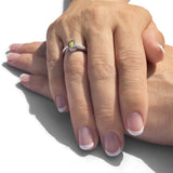 EverWith Ladies Oval Halo Memorial Ashes Ring with Fine Crystals - EverWith Memorial Jewellery - Trade