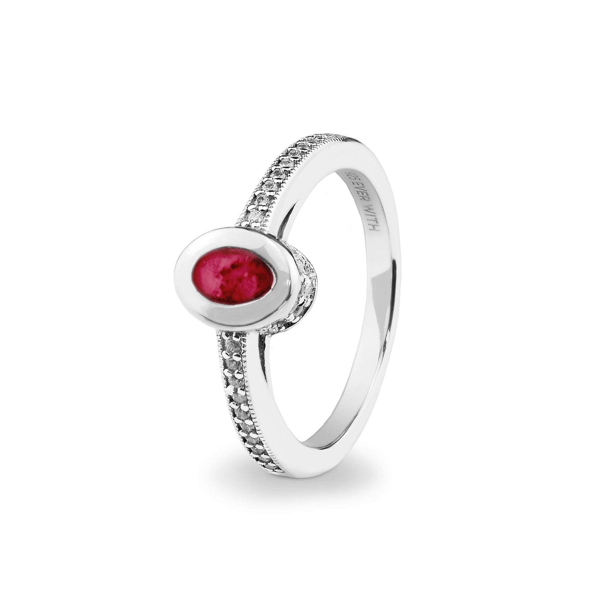 Load image into Gallery viewer, EverWith Ladies Oval Halo Memorial Ashes Ring with Fine Crystals - EverWith Memorial Jewellery - Trade