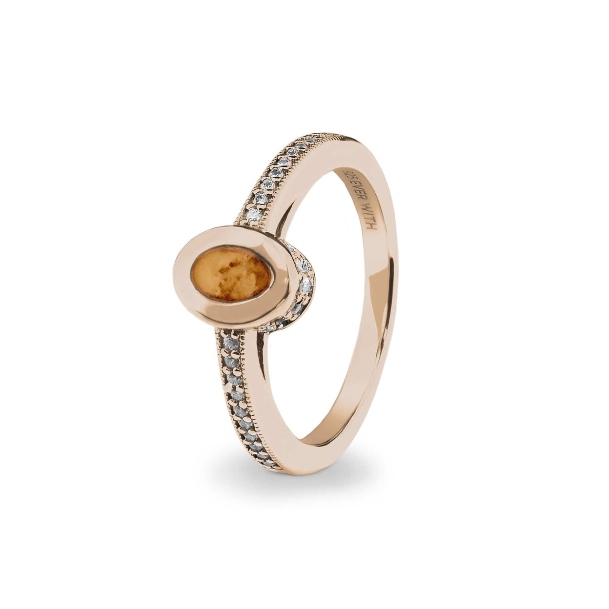 Load image into Gallery viewer, EverWith Ladies Oval Halo Memorial Ashes Ring with Fine Crystals - EverWith Memorial Jewellery - Trade