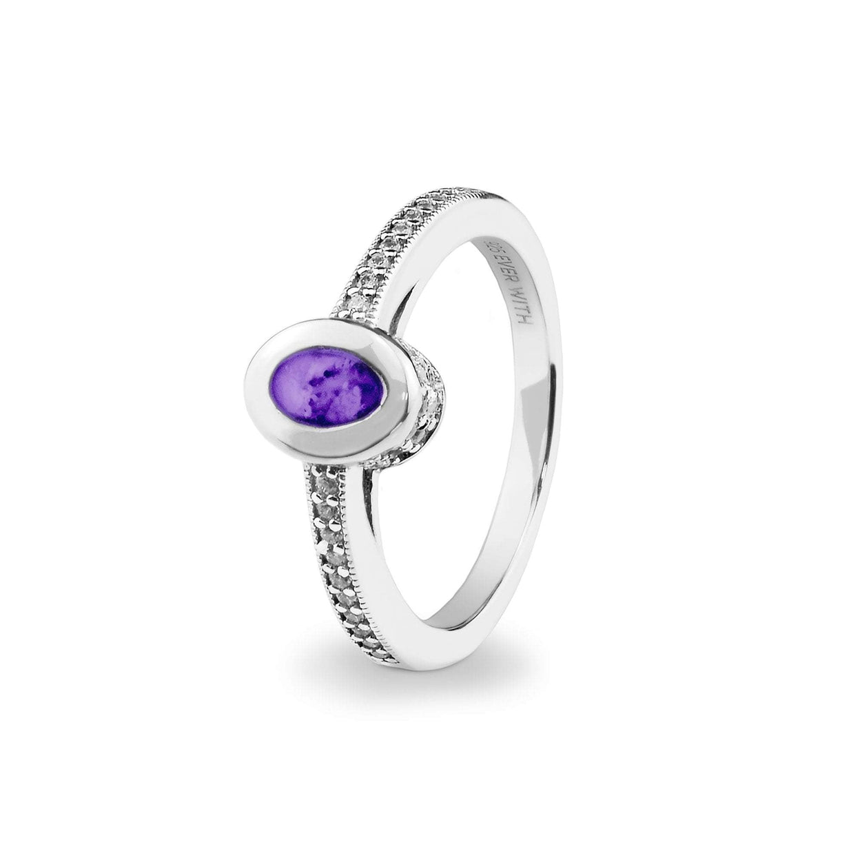 Load image into Gallery viewer, EverWith Ladies Oval Halo Memorial Ashes Ring with Fine Crystals - EverWith Memorial Jewellery - Trade