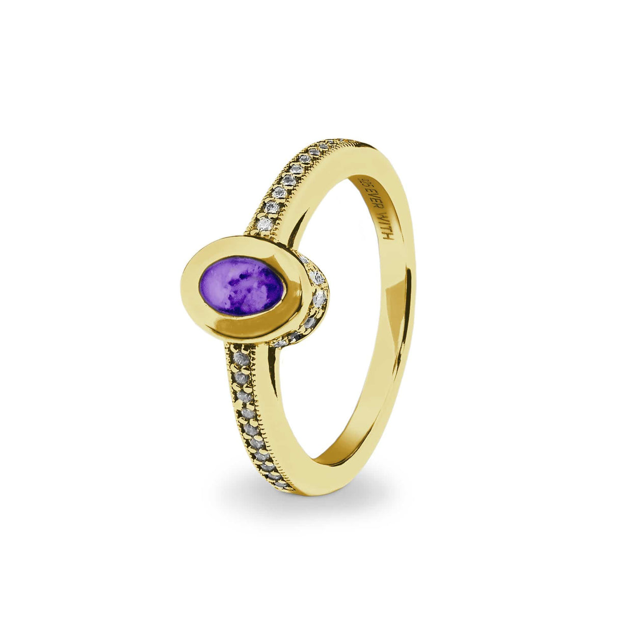 Load image into Gallery viewer, EverWith Ladies Oval Halo Memorial Ashes Ring with Fine Crystals - EverWith Memorial Jewellery - Trade