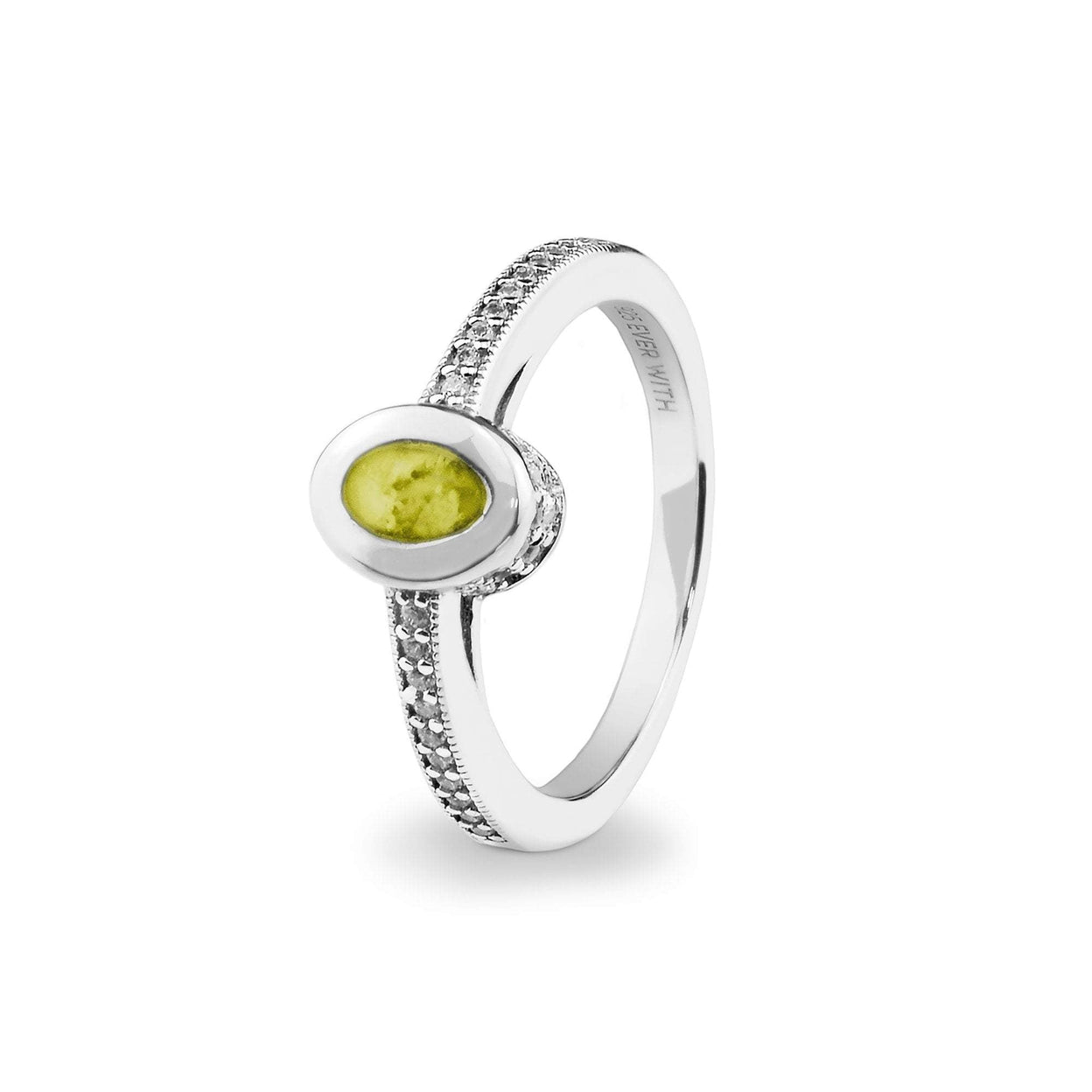 Load image into Gallery viewer, EverWith Ladies Oval Halo Memorial Ashes Ring with Fine Crystals - EverWith Memorial Jewellery - Trade