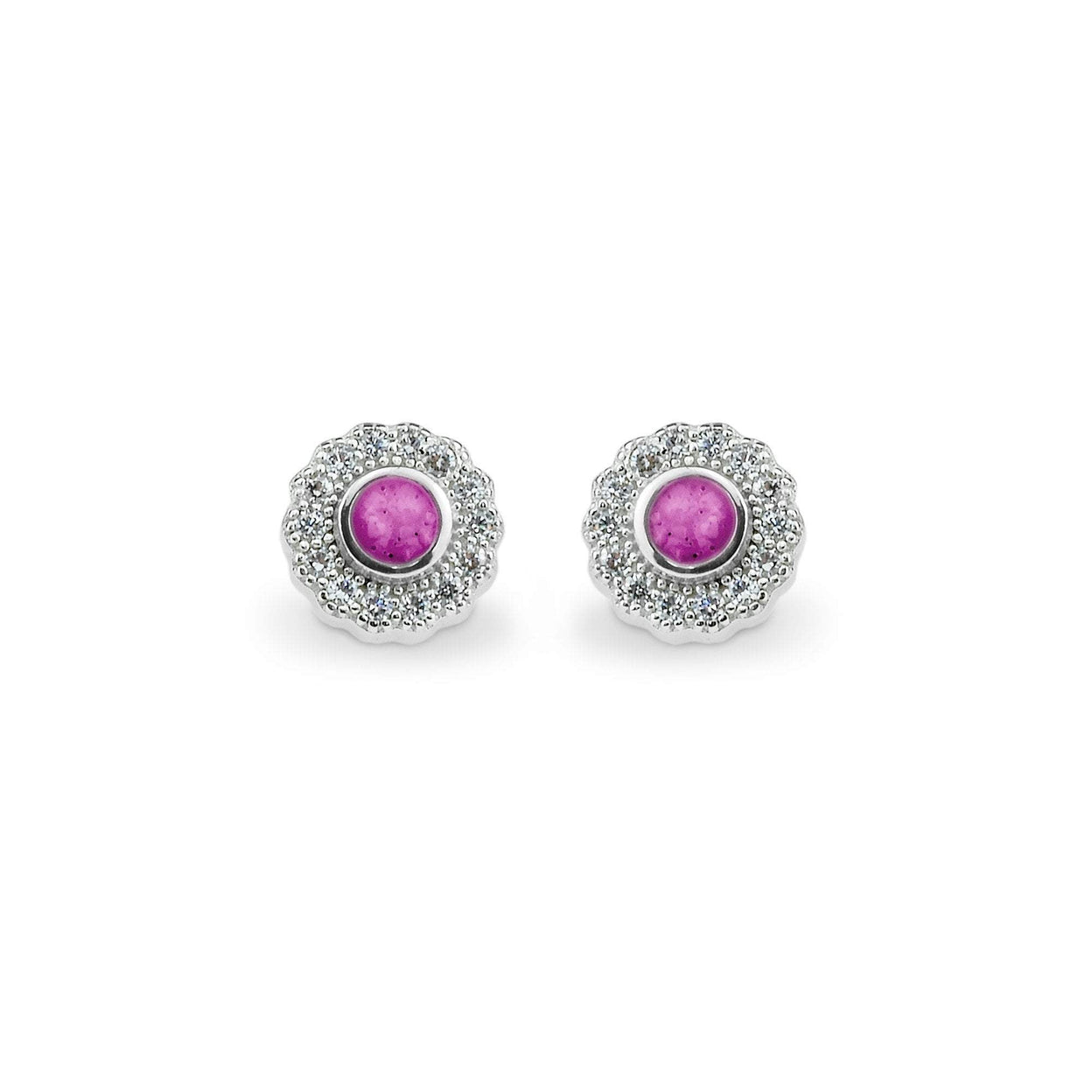 Load image into Gallery viewer, EverWith Ladies Petals Memorial Ashes Earrings with Fine Crystals - EverWith Memorial Jewellery - Trade