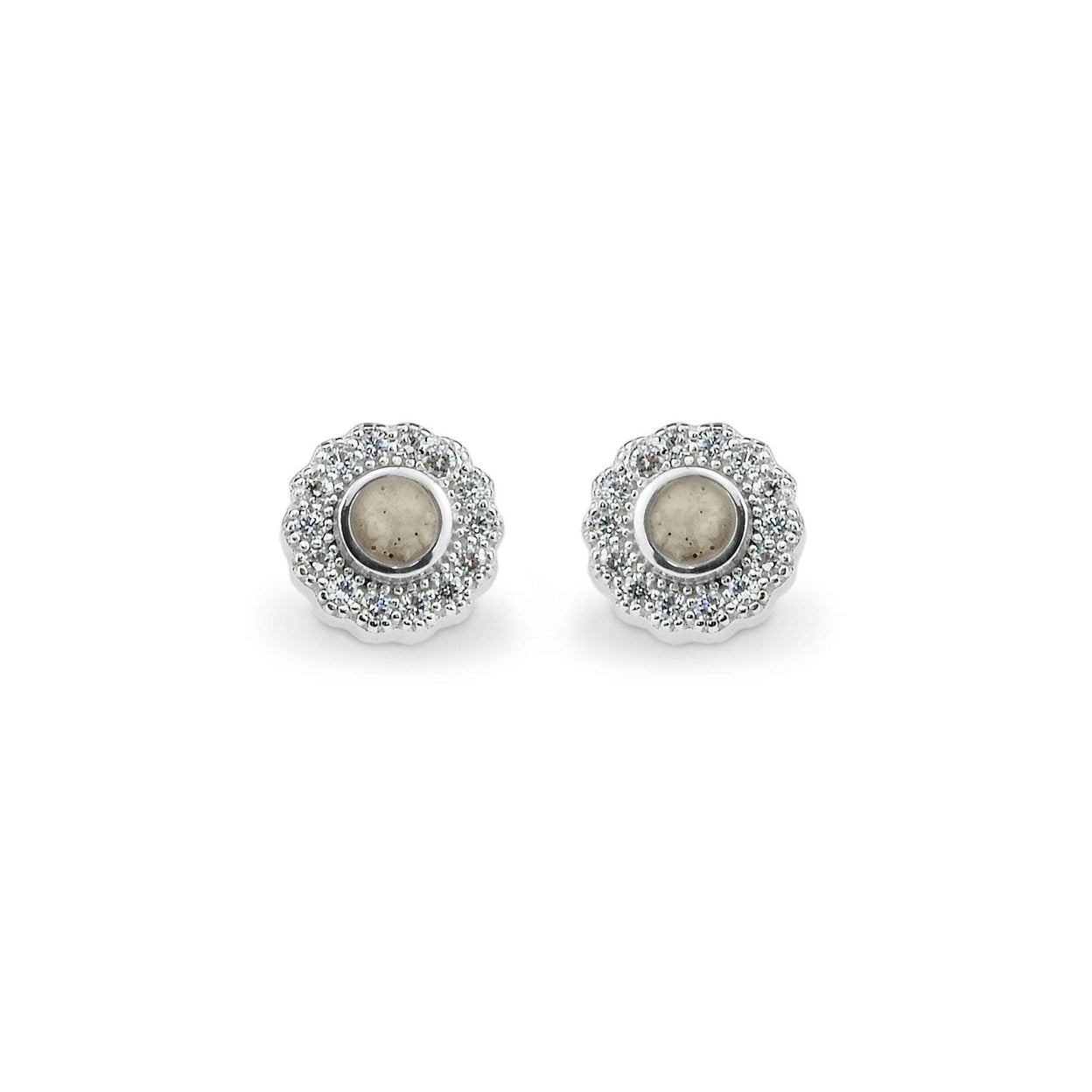 Load image into Gallery viewer, EverWith Ladies Petals Memorial Ashes Earrings with Fine Crystals - EverWith Memorial Jewellery - Trade