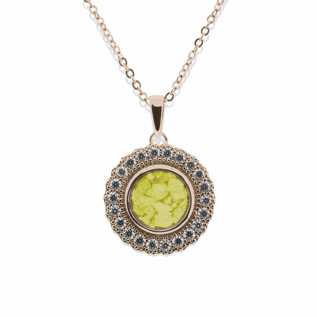 Load image into Gallery viewer, EverWith Ladies Petals Memorial Ashes Pendant with Fine Crystals - EverWith Memorial Jewellery - Trade