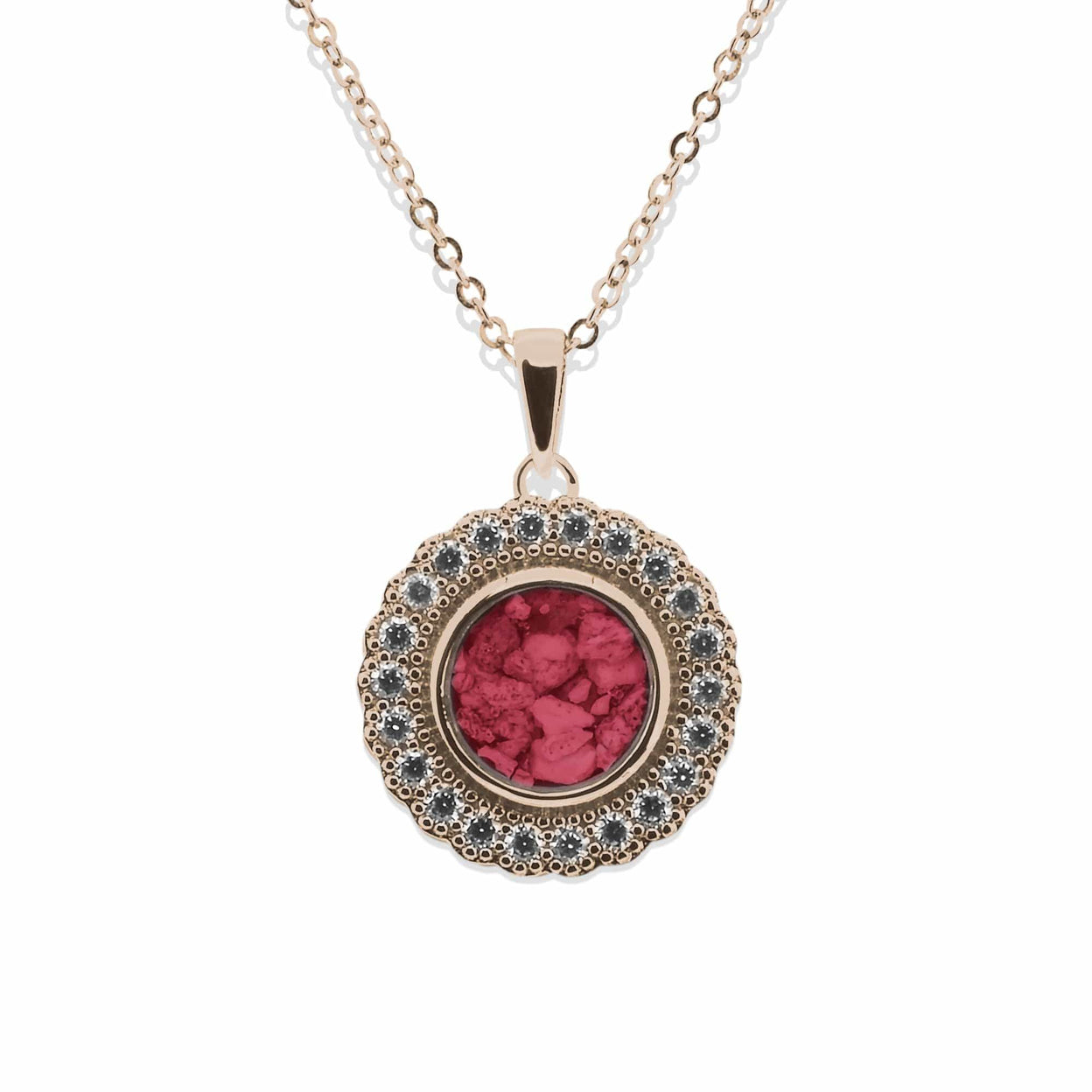 Load image into Gallery viewer, EverWith Ladies Petals Memorial Ashes Pendant with Fine Crystals - EverWith Memorial Jewellery - Trade