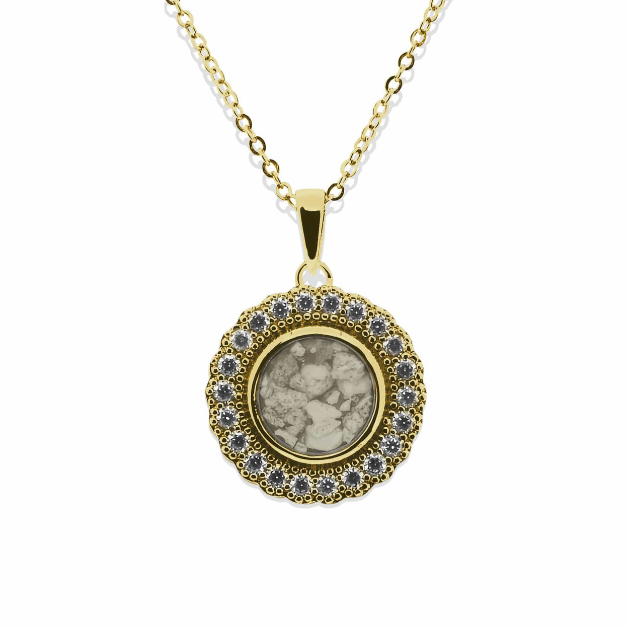 Load image into Gallery viewer, EverWith Ladies Petals Memorial Ashes Pendant with Fine Crystals - EverWith Memorial Jewellery - Trade