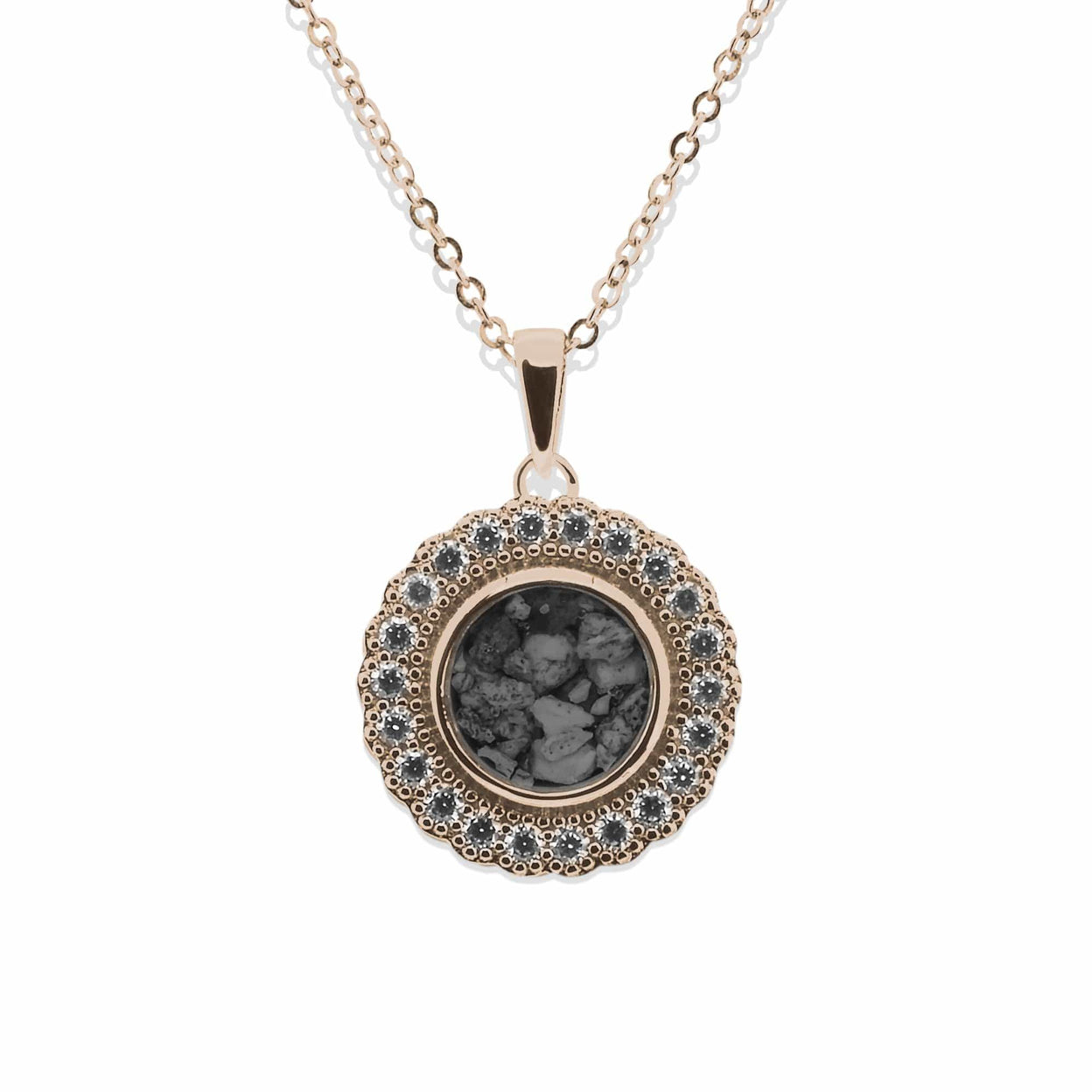 Load image into Gallery viewer, EverWith Ladies Petals Memorial Ashes Pendant with Fine Crystals - EverWith Memorial Jewellery - Trade